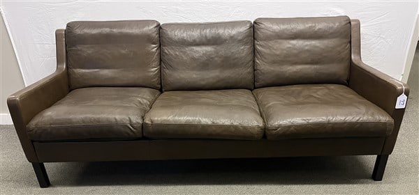 74" MCM Leather Sofa (1 of 3)