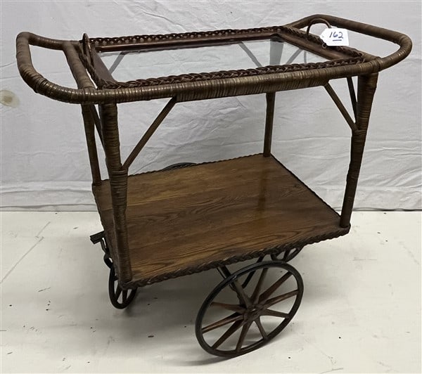 Vintage Wakefield Oak Rolling Tea Cart (1 of 2)