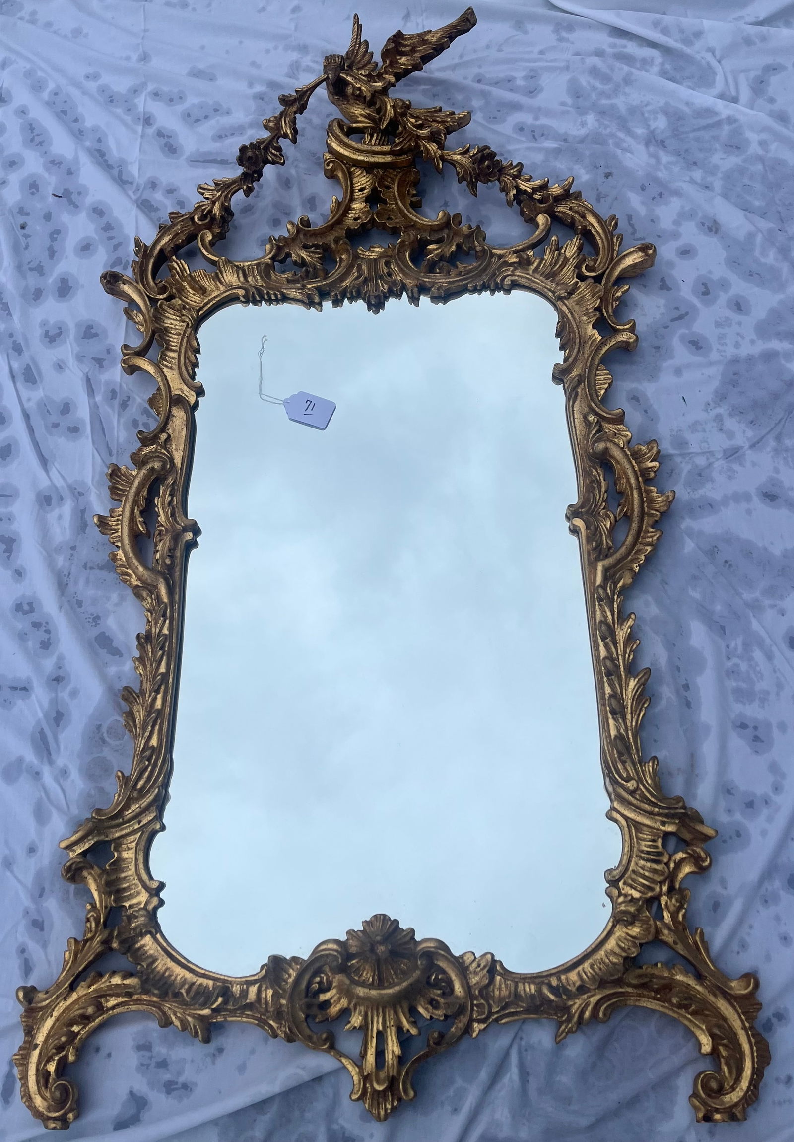Fine Gilt Mirror with Phoenix 32 x 63 (1 of 3)