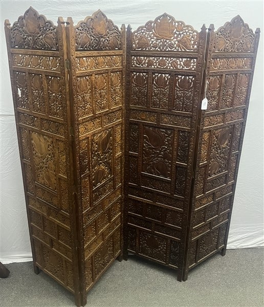 Carved 4 Panel Screen 76" tall (1 of 5)