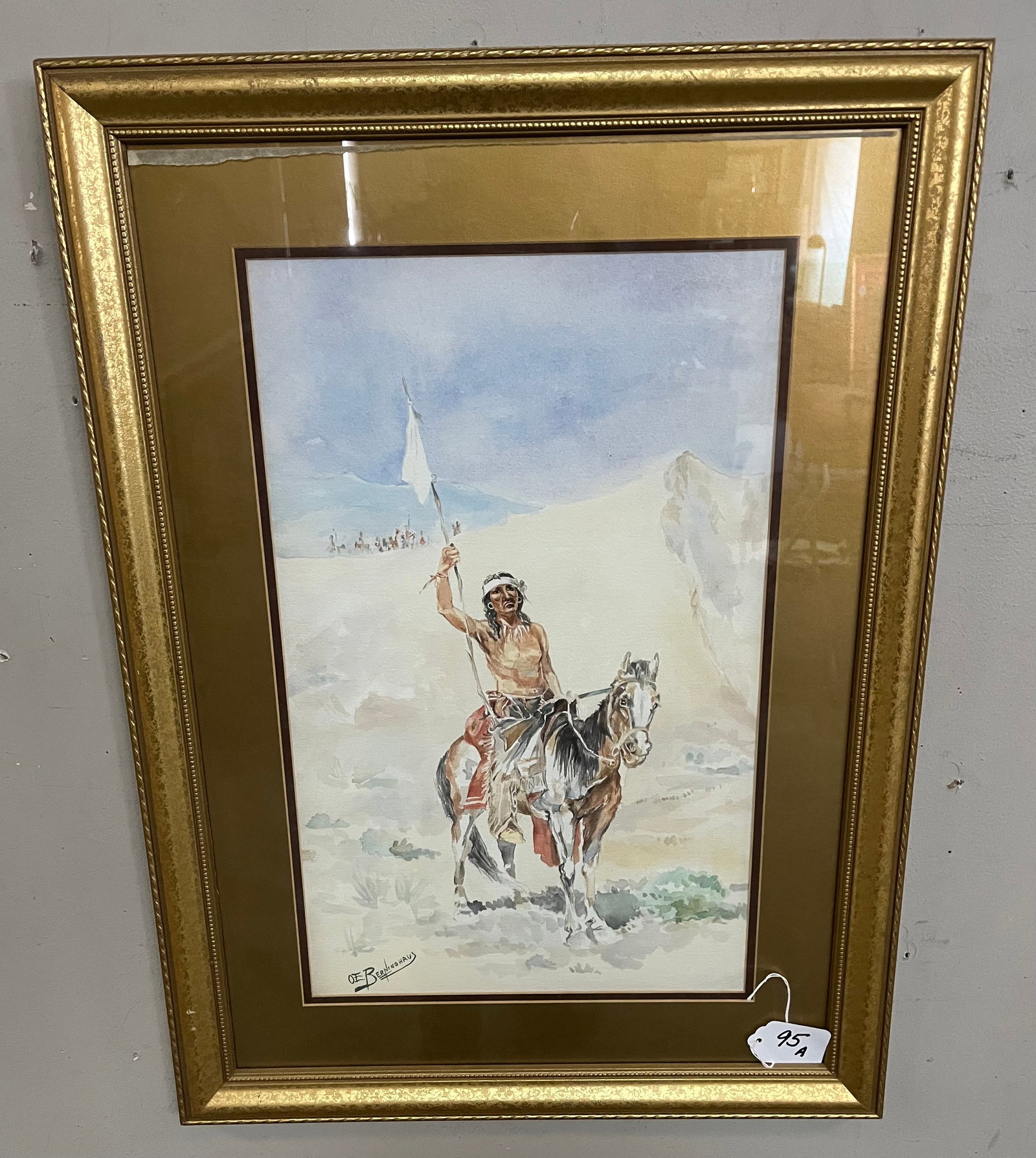 Framed Watercolor O.E. Berninghaus 20 x 27 (1 of 3)