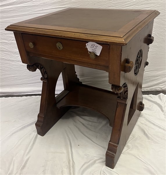 Walnut Victorian Table 19th century American carved cherry desk, designed by Leopold Eidlitz and (1 of 3)