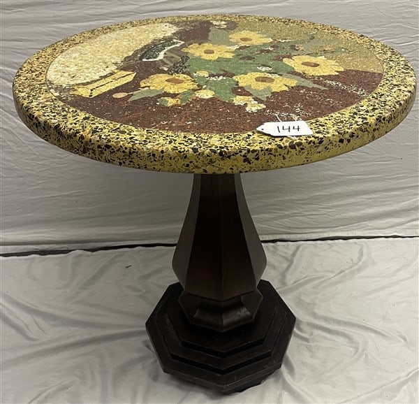 Round Marble Top Antique Stand 30" tall (1 of 3)
