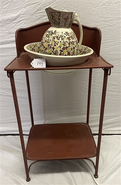 Iron Washstand, Bowl and Pitcher (1 of 2)