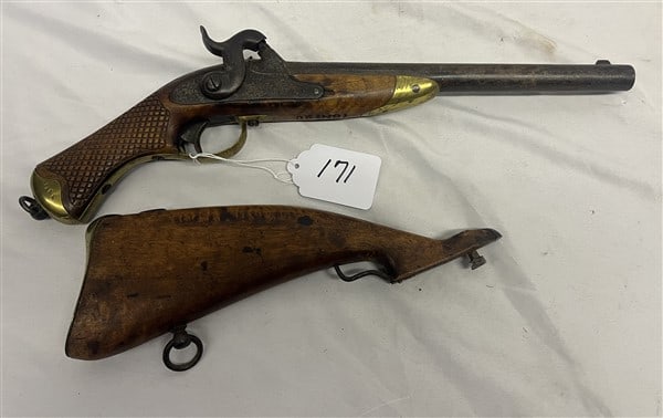 Cap and Ball Pistol with Stock: Cap and Ball Pistol with Stock