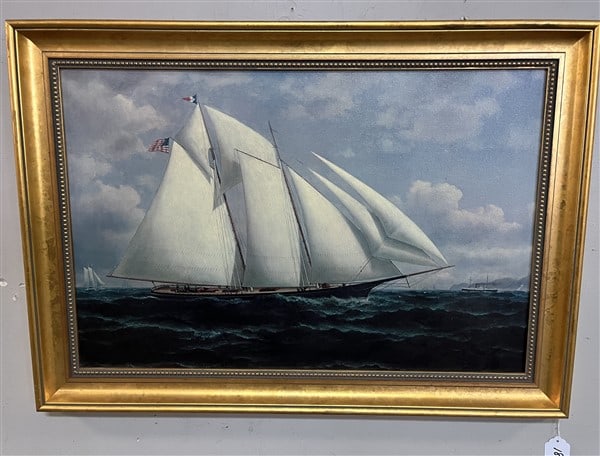 Oil on Board, Sailing Ship, unsigned 23 x 32: Oil on Board, Sailing Ship, unsigned 23 x 32