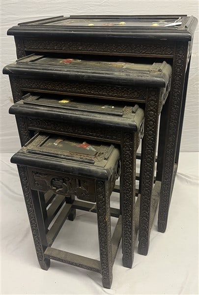 Set of 4 Oriental Nesting Tables (1 of 2)
