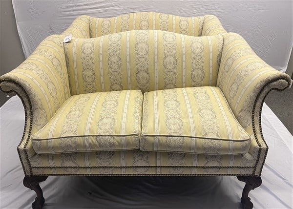 Pr of 56" Camelback Loveseats: Pr of 56" Camelback Loveseats