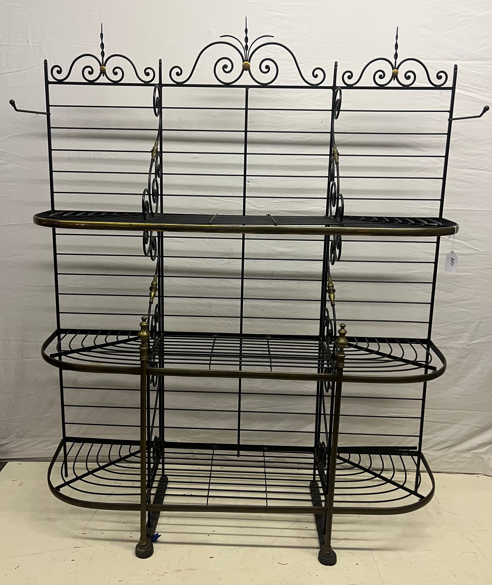 Iron and Brass Bakers Rack 62 wide-18 deep- 74" high: Iron and Brass Bakers Rack 62 wide-18 deep- 74" high