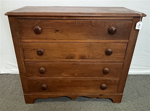38" Four Drawer Country Pine Chest (1 of 2)