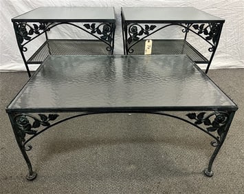 3 Nice Quality Iron and Glass Tables