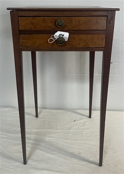 Pretty 19th Cent. Mixed Wood Two Drawer Stand (1 of 3)