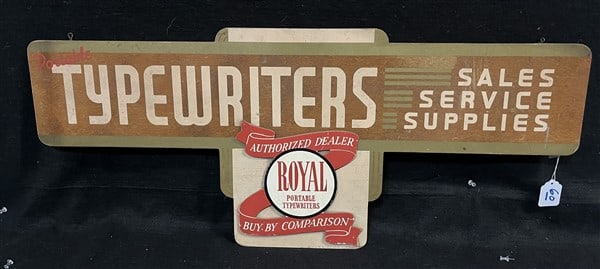 37" Royal Typewriter Sign on Masonite