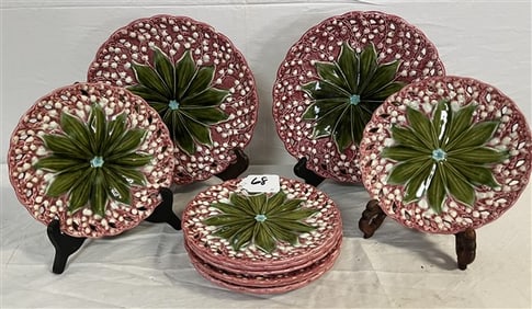 11 English Majolica Plates