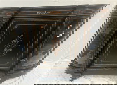 Ebonized Gild Incised 19th Cent. Credenza 62"w x 18"d x 43"h