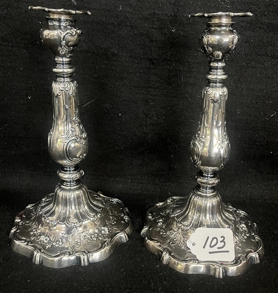 Gorgeous Pr. of 11" Sterling Candlesticks (1 of 3)
