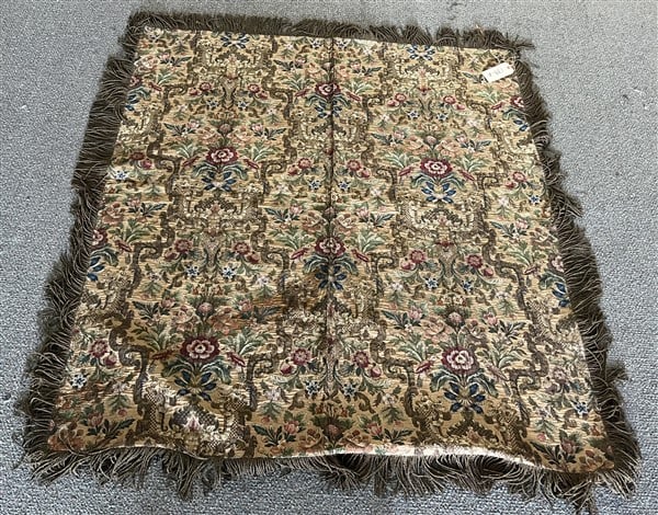 Fine Embroidered Silk Textile - 48" x 52": Fine Embroidered Silk Textile - 48" x 52"