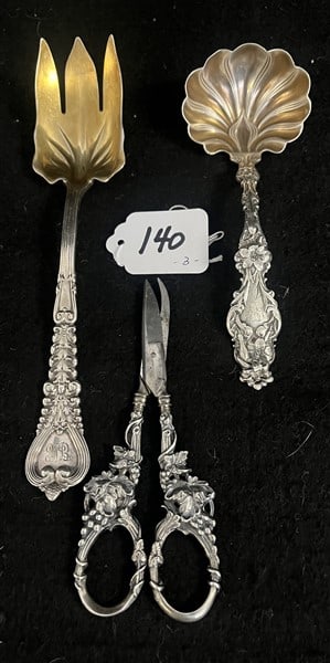 3 Sterling Table Accessories - Fork is Tiffany: 3 Sterling Table Accessories - Fork is Tiffany