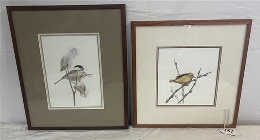 2 Framed Watercolors Signed Rochelle larger One - 13.5" x 16.5"