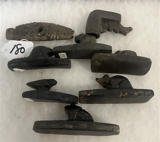 8 N.W. Coast Effigy Pipes