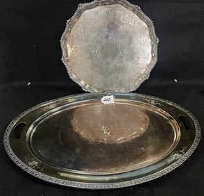 2 Large Silver Plate Trays - Wallace and Sheffield