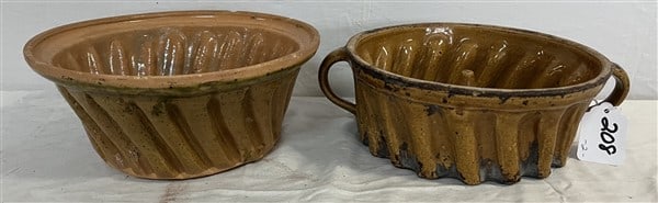 Two 19th Cent. Glazed Bundt Molds