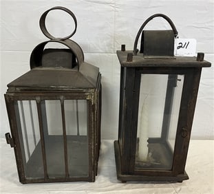 2 Antique Lanterns - 15"h