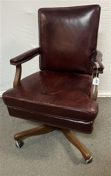 Tufted Leather Rolling Office Chair by Gunlocke (1 of 2)