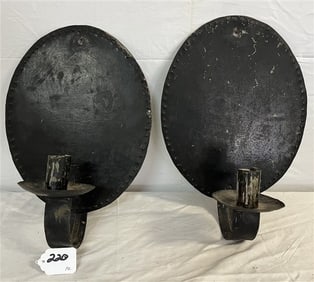 Pr. of 14" Antique Tole Candle Sconces