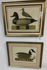 2 Framed Duck Decoy Prints - 21" x 26"