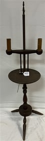 19th Cent. Wooden Adjustable 2 light Candle stand
