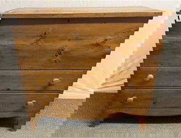19th Cent. Pine Lift Top 2 Drawer Blanket Box