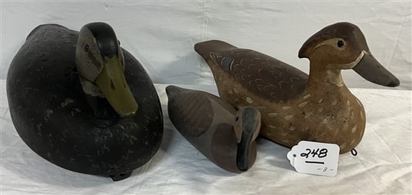 3 Carved Decoys - Schaap, Wetmore, Jobe