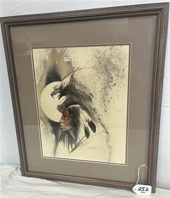 Signed and Dated Native American Watercolor