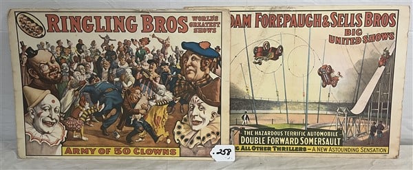 2 Vintage Circus Posters - 13x19"