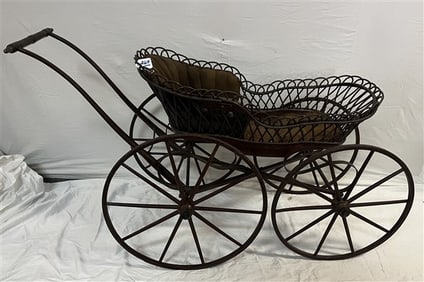 Victorian Pram, Wooden Wheels