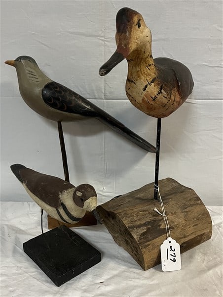3 Carved Shore Birds (1 of 3)