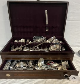 Box of Silver Plate Table Accessories