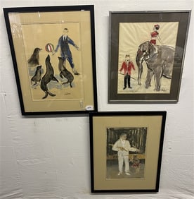 3 Framed Signed Watercolor