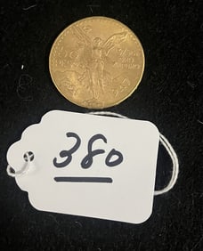 1847 50 Peso Gold Coin - 1.45 oz Total Weight