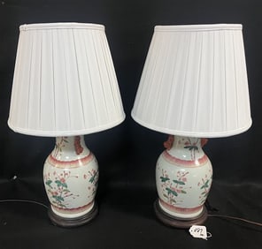 Pr. of 26" Porcelain Lamps