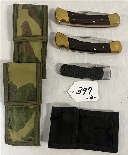 3 Pocket Knives - 2 "Buck" and 1 SOG (1 of 2)