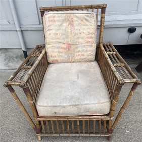 Vintage Split Reed Arm Chair