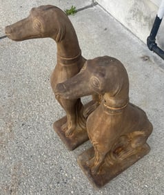 Pr of Cast Stone Whippets