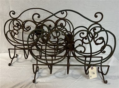 2 Iron Magazine Racks - 16" h x 20"L