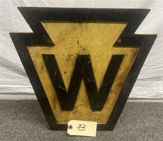 Vintage Cast Iron R.R "Whistle" Crossing Sign