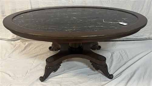 Lovely Black Marble Inset Coffee Table 28" x 42" x 18"