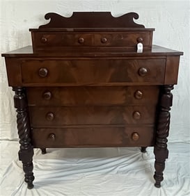 Handsome Mahogany 19th Cent. American Empire Chest 44" x 52"h