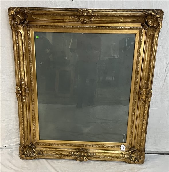Large Antique Frame with Grey Glass Mirror 44" x 51" (1 of 4)