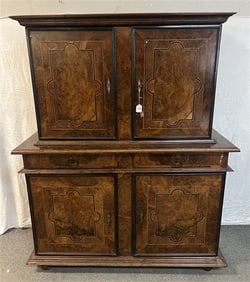 19th Cent. 2 Part Continental Cabinet 55"w
